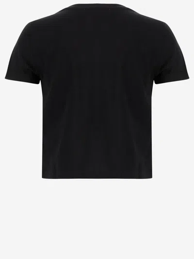 Diesel Cotton T-shirt With Sequin Logo In Black