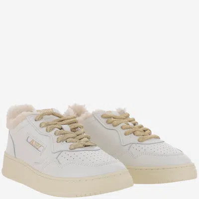 Autry Medalist Shearling-trimmed Leather Sneakers