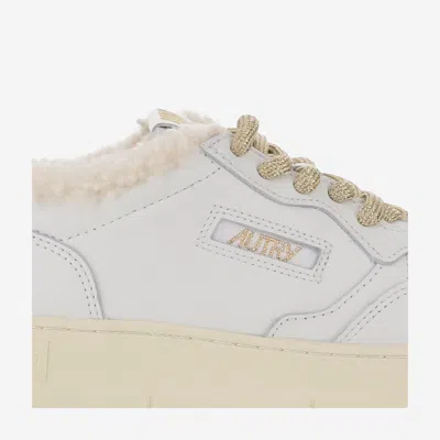 Autry Medalist Shearling-trimmed Leather Sneakers