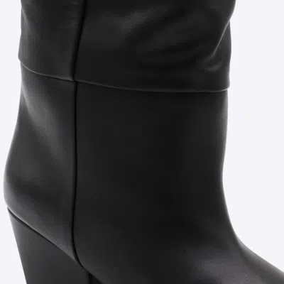 Paris Texas Jane Knee-high Leather Texan Heel Boots In Black