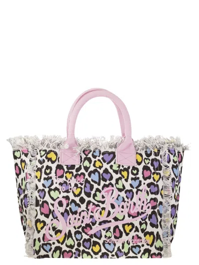 Mc2 Saint Barth Vanity - Canvas Bag With Heart Print