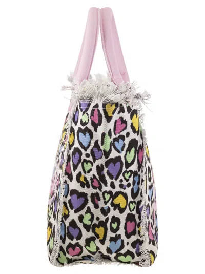 Mc2 Saint Barth Vanity - Canvas Bag With Heart Print