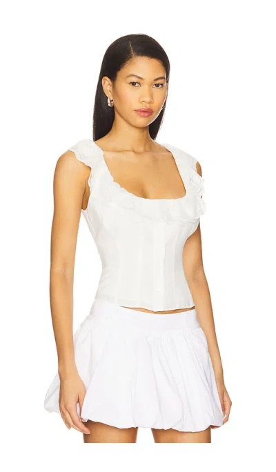 Guizio Gingham Paloma Lace Top In White