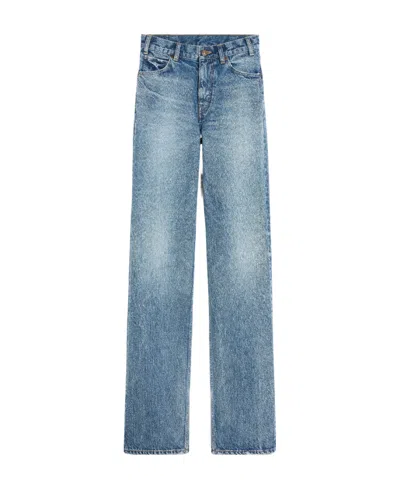 Celine Kitty Jeans In Clear Sky Rinse Denim In Blue