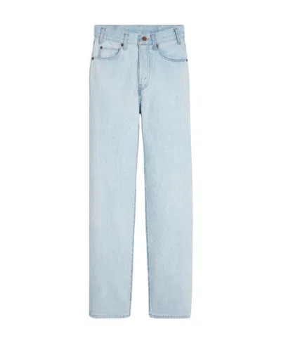 Celine Margaret Jeans In Sun-faded Wash Denim In Blue