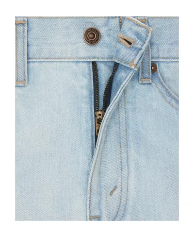 Celine Margaret Jeans In Sun-faded Wash Denim In Blue