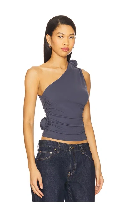 Lioness Rendezvous One Shoulder Top In Blue
