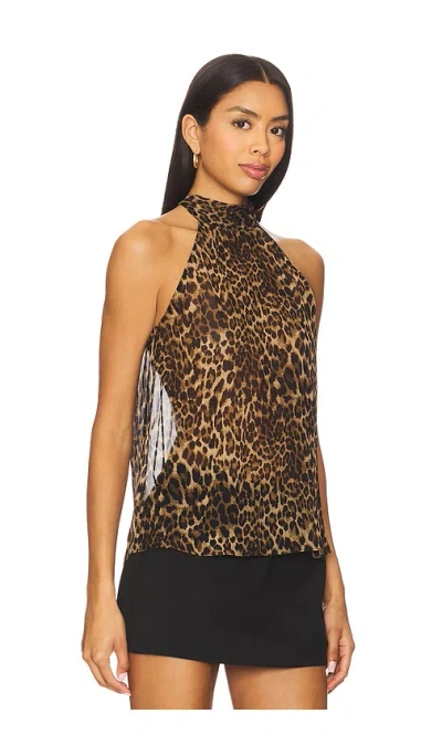 Nili Lotan Alla Tie-neck Leopard-print Silk Top In Animal Print