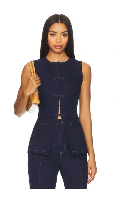 Sau Lee Denver Denim Vest In Black
