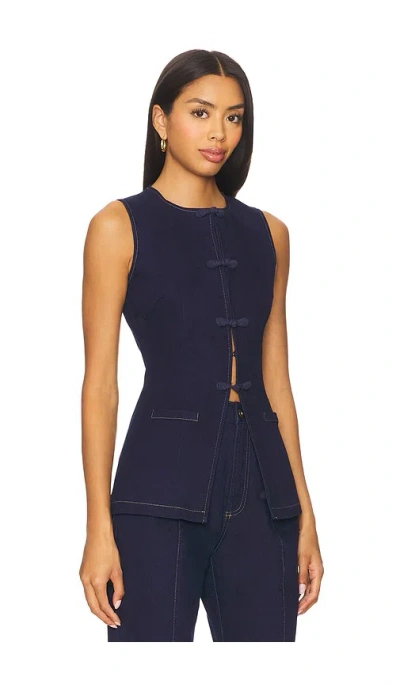 Sau Lee Denver Denim Vest In Black