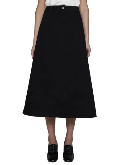 Studio Nicholson Baringo Denim Skirt In Black