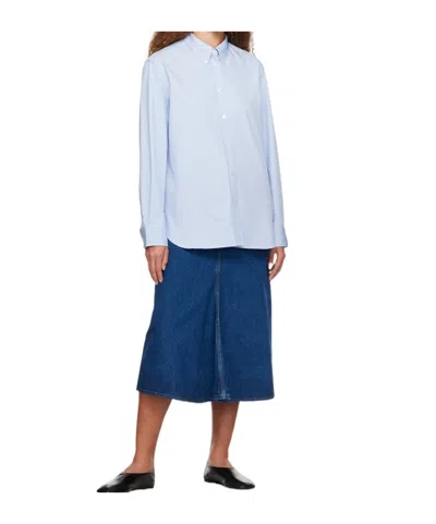 Studio Nicholson High-waisted A-line Denim Skirt