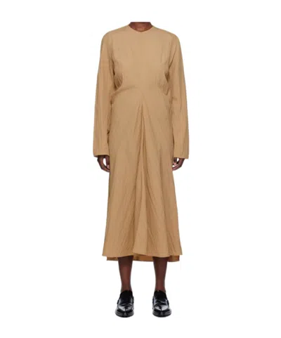 Studio Nicholson Tan Welles Midi Dress In Brown