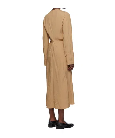 Studio Nicholson Tan Welles Midi Dress In Brown