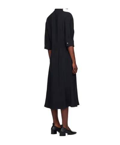 Studio Nicholson Navy Half Placket Midi Dress
