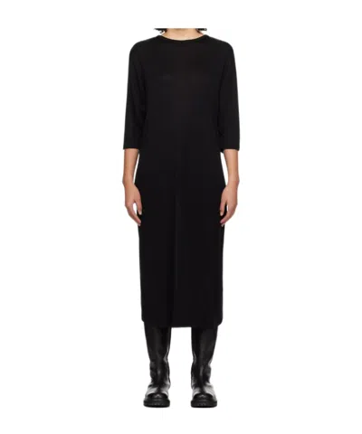 Studio Nicholson Banner Ribbed Maxi Dress In Black