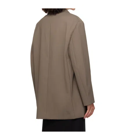 Studio Nicholson Brown Notched Lapel Blazer In Brown
