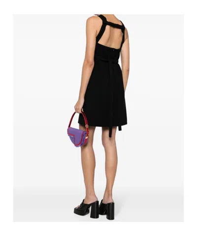 Patou A-line Halterneck Dress With Tied Waist In Black