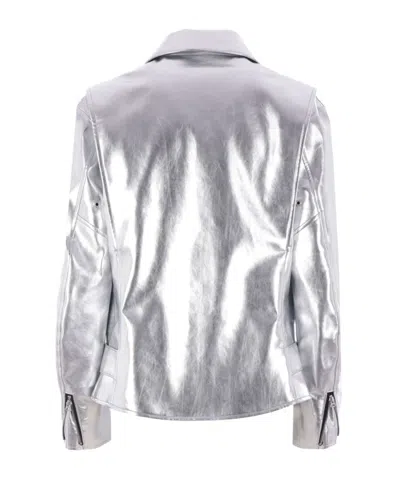 Junya Watanabe Zipper Leather Jacket In Neutral