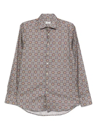 Etro Patterned Long-sleeve Shirt In Brown