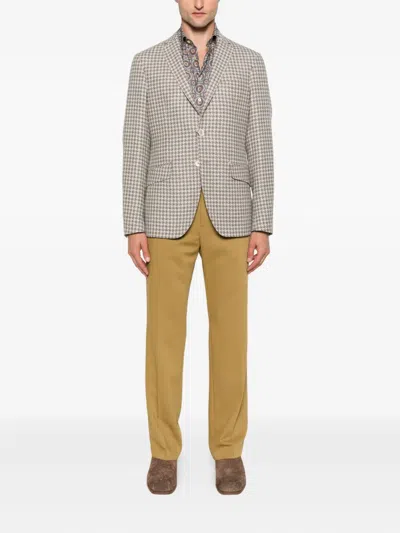 Etro Patterned Long-sleeve Shirt In Brown