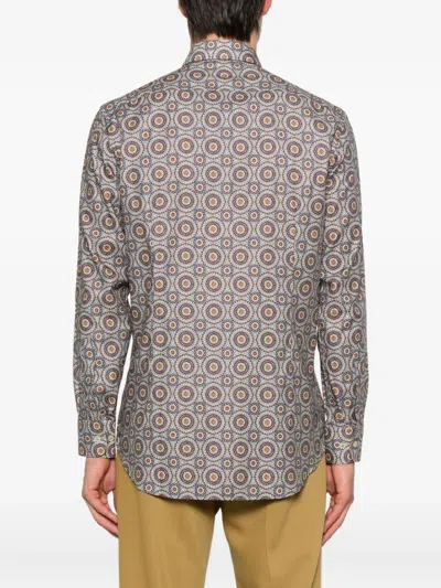 Etro Patterned Long-sleeve Shirt In Brown