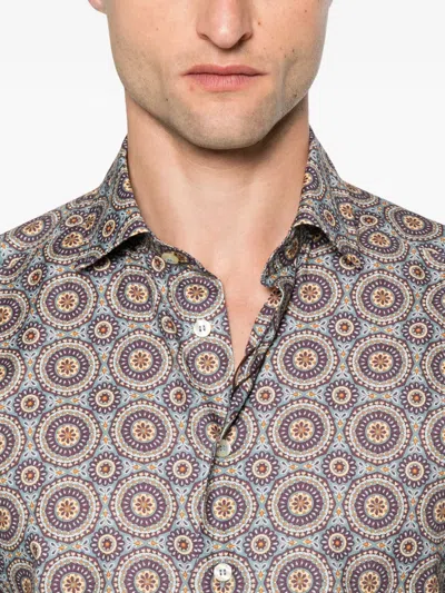 Etro Patterned Long-sleeve Shirt In Brown
