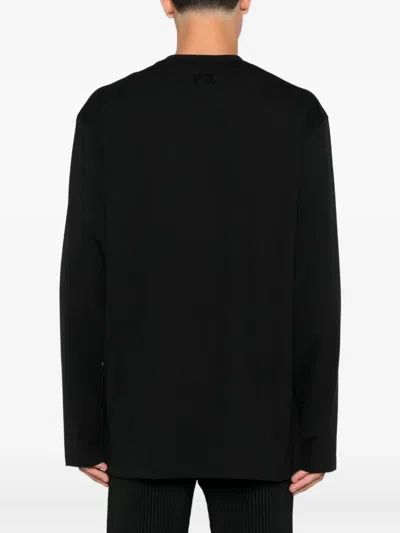 Y-3 Mesh Stripe Long Sleeve T-shirt In Black