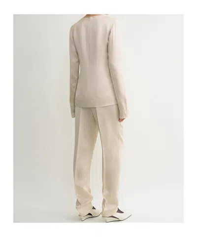 Totême Satin Long-sleeves Top In Neutral