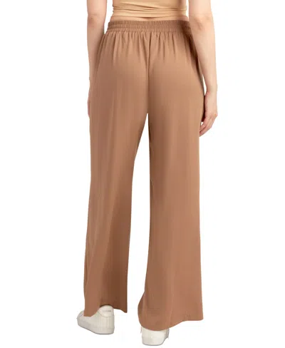 Bcx Juniors' Pleated Pull-on Wide-leg Pants In Neutral