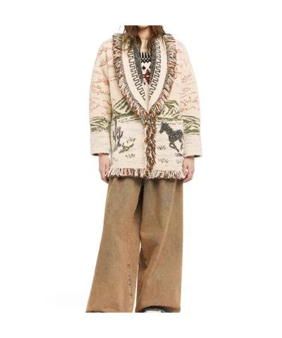 Alanui Sunset Riders Cardigan Knitwear Beige
