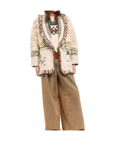 Alanui Sunset Riders Cardigan Knitwear Beige