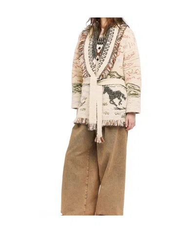 Alanui Sunset Riders Cardigan Knitwear Beige