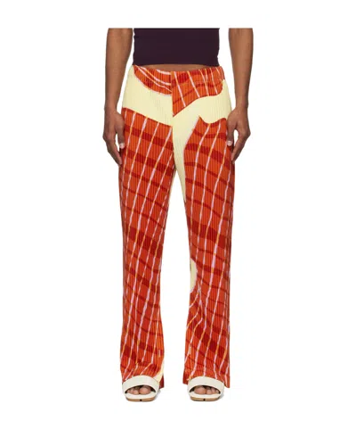 Issey Miyake Elastic Waist Casual Pants In Red