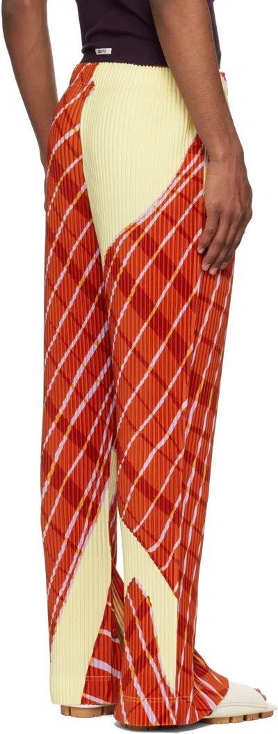 Issey Miyake Elastic Waist Casual Pants In Red