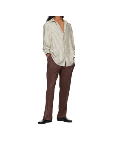 Issey Miyake Elastic Waist Casual Pants In Brown