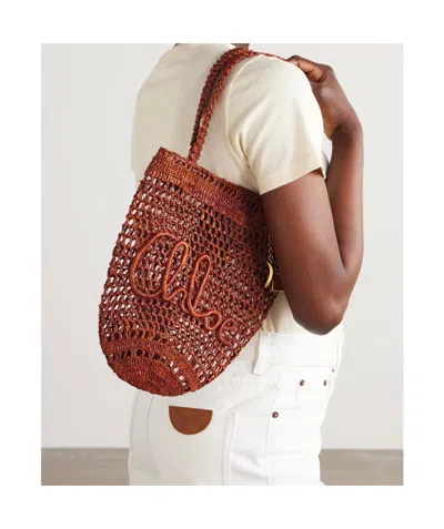 Chloé Banana Embellished Embroidered Shoulder Bag