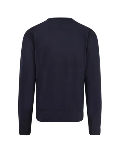 Hugo Boss Wool Silk Cashmere Sweater Crew-neck In Blue