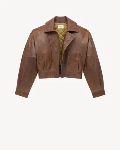 Saint Laurent Bomber Jacket In Aged Lambskin