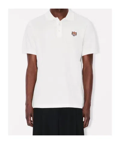 Kenzo White Cotton T-shirt With Embroidered Tiger Logo