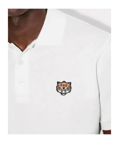 Kenzo White Cotton T-shirt With Embroidered Tiger Logo