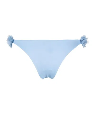 La Reveche Floral Detail Bikini Bottoms In Blue
