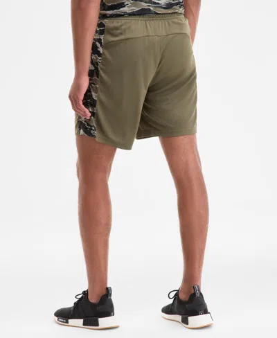 Adidas Originals Men's Regular-fit Camouflage 7" Training Shorts In Green