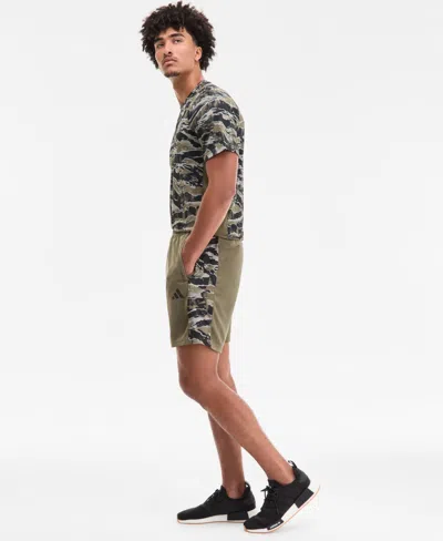 Adidas Originals Men's Regular-fit Camouflage 7" Training Shorts In Green