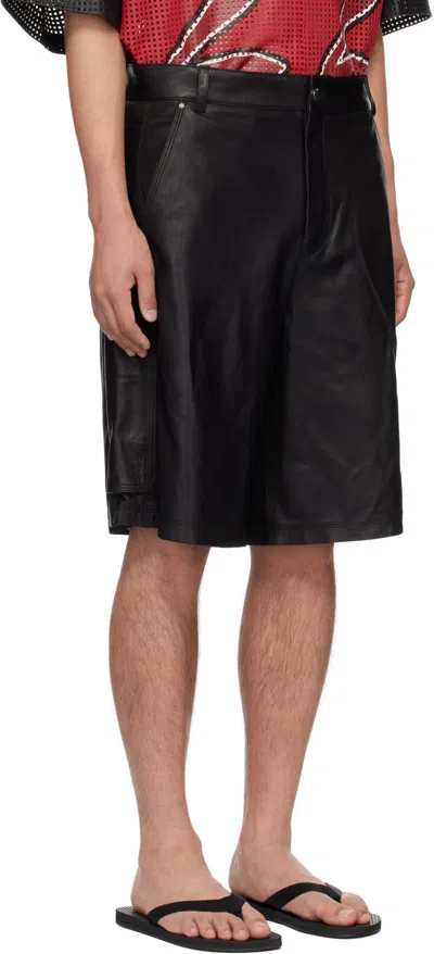 Amiri Mens Black Leather Carpenter Shorts In Black