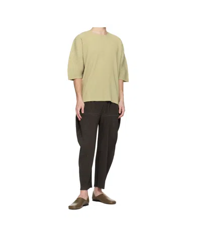 Issey Miyake Elastic Waist Casual Pants In Green