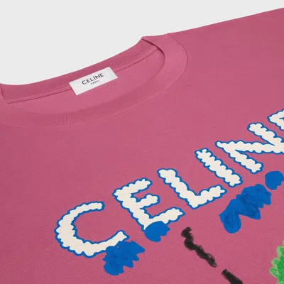 Celine Loose T-shirt In Cotton Jersey In Pink