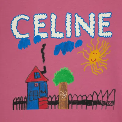 Celine Loose T-shirt In Cotton Jersey In Pink