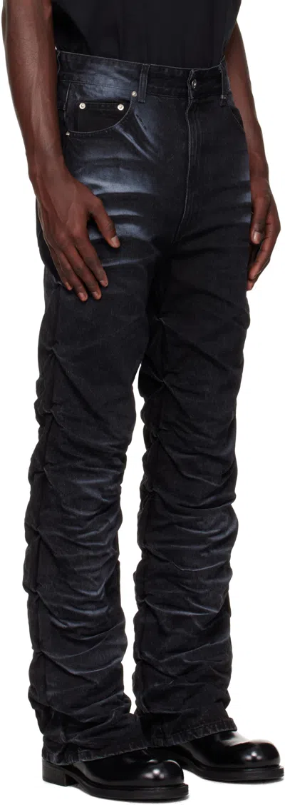 We11 Done Denim Trousers With Belt Loops In Black