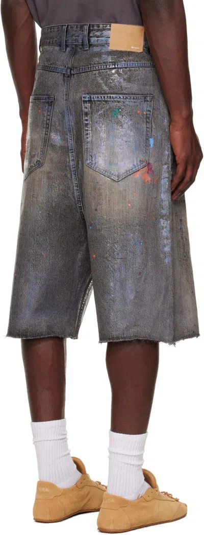 We11 Done Denim Shorts With Belt Loops In Blue